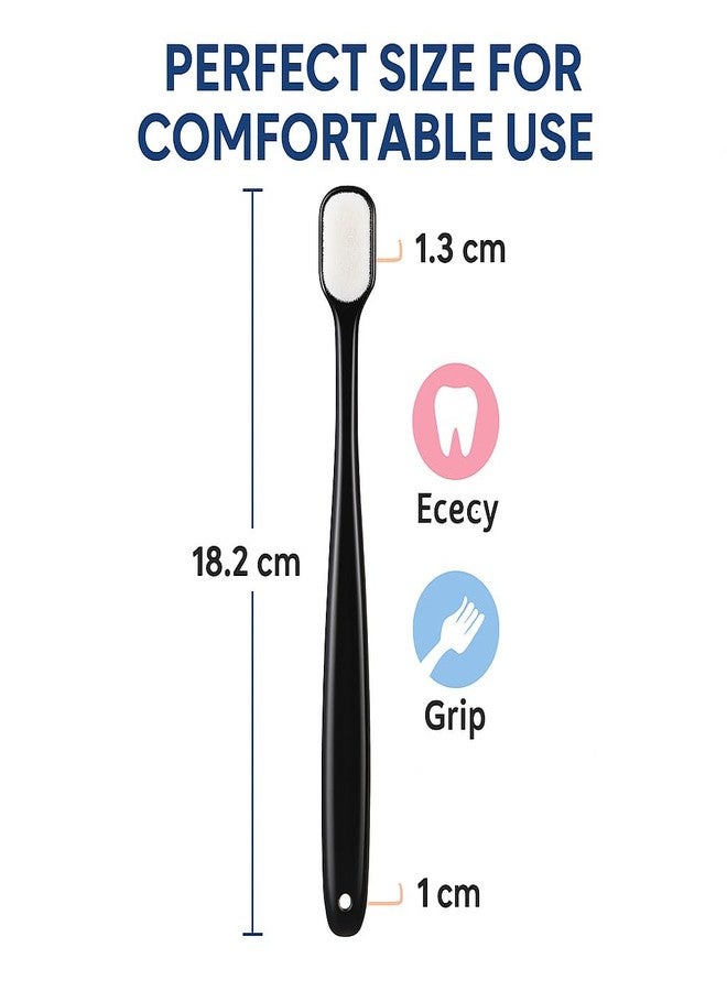 Ytm 4 Pcs Soft Bristle Toothbrush Nano Toothbrush Ultra Soft Brush Manual Brush with 20,000 Bristles for Sensitive Teeth and Gum Adult Kid Children(Pink, Blue, Black, White) - Image 3